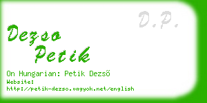 dezso petik business card